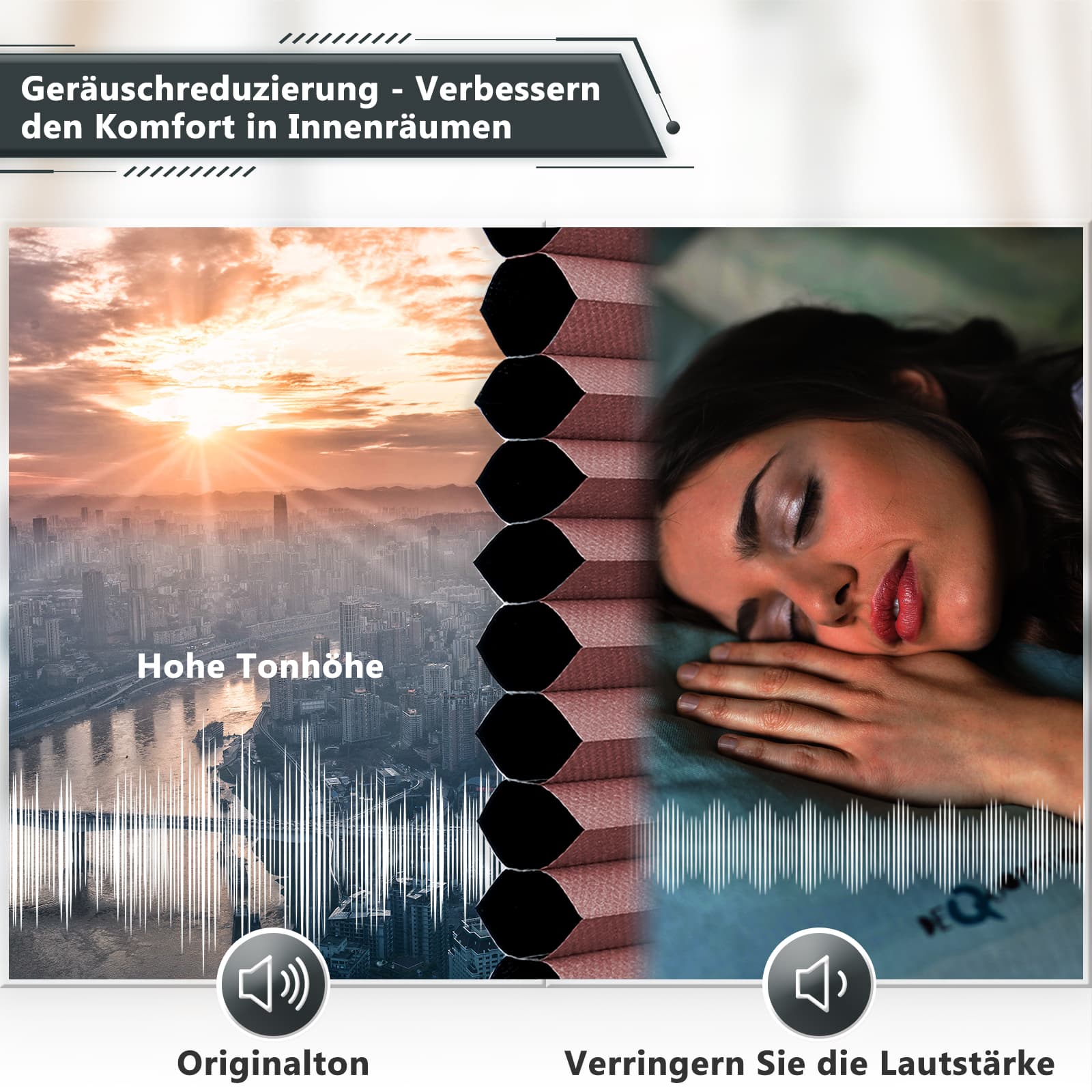 Wabenplissee Klemmfix Verdunkelung Thermo Zweifarbig Weiß-Weinrot