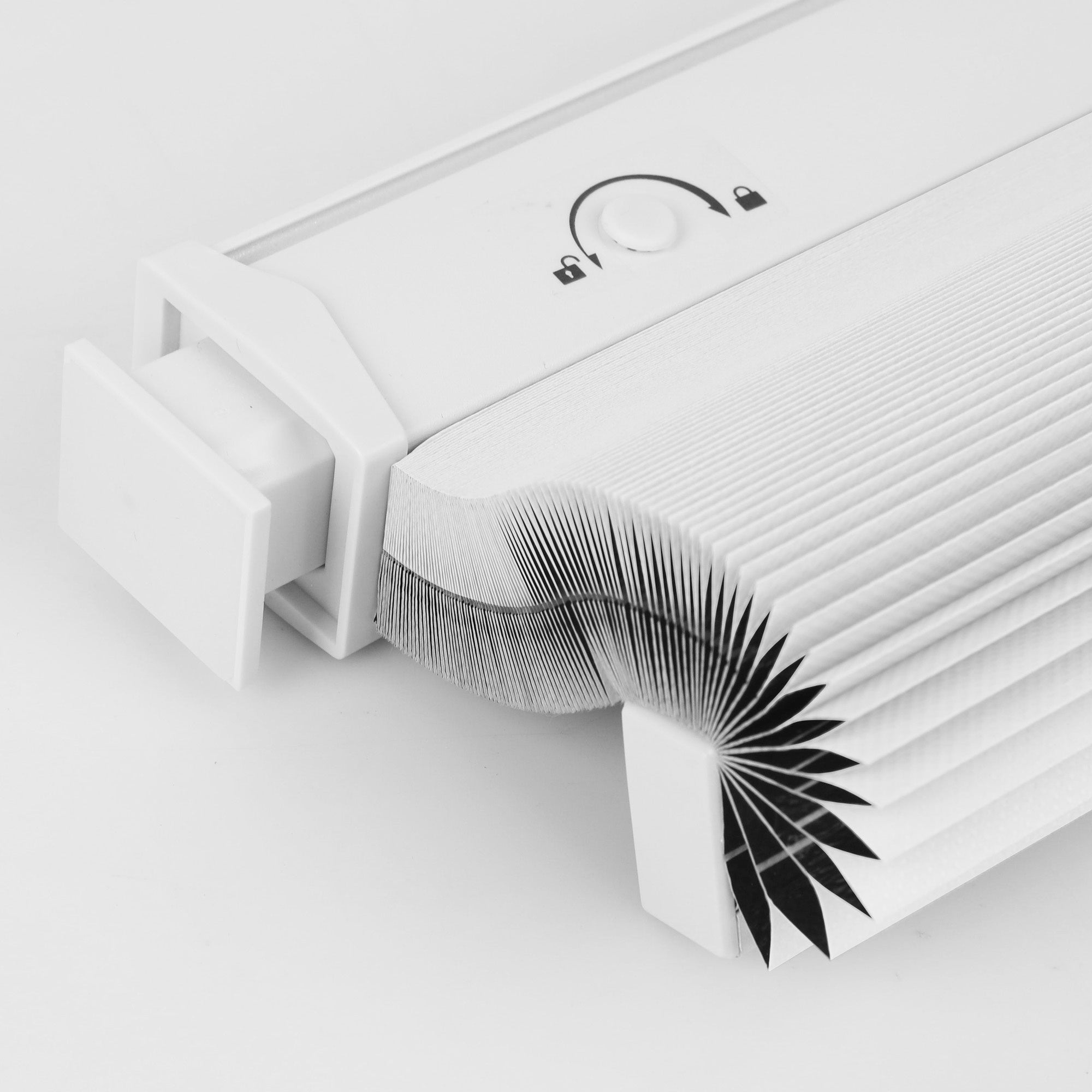 Ohne Bohren | Schnurlos | Lichtdurchlässig | Freistopp | Wabenplissee | Weiß-Weiß