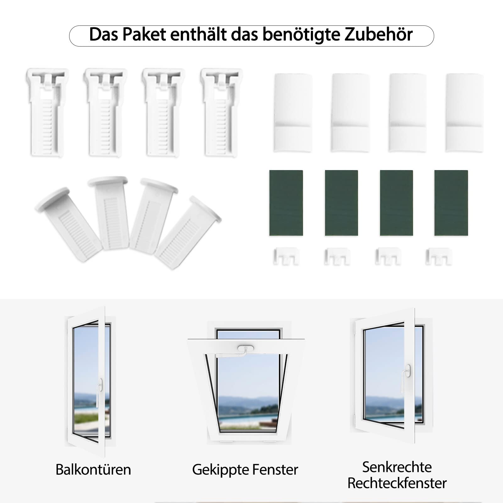 Lichtdurchlässig ohne Bohren Klemmfix Faltrollo Plissee Weiß