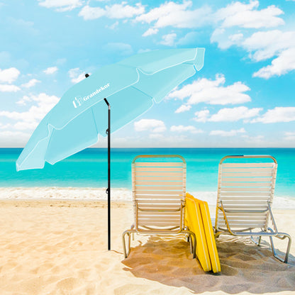 Sonnenschirm für den Strand 217cm mit UV-Schutz 3-stufige verstellbarer Neigungswinkel