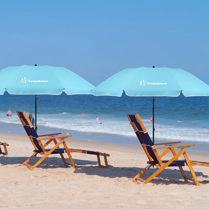 Sonnenschirm für den Strand 217cm mit UV-Schutz 3-stufige verstellbarer Neigungswinkel
