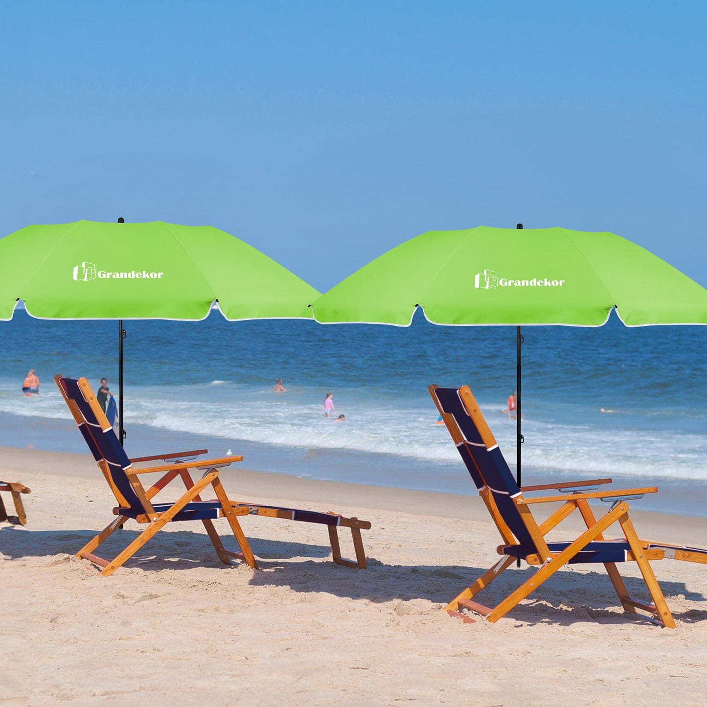 Sonnenschirm für den Strand 217cm mit UV-Schutz 3-stufige verstellbarer Neigungswinkel