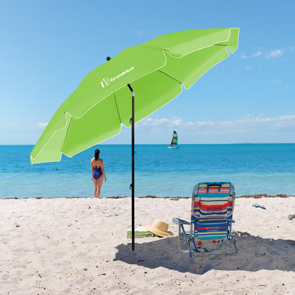 Sonnenschirm für den Strand 217cm mit UV-Schutz 3-stufige verstellbarer Neigungswinkel