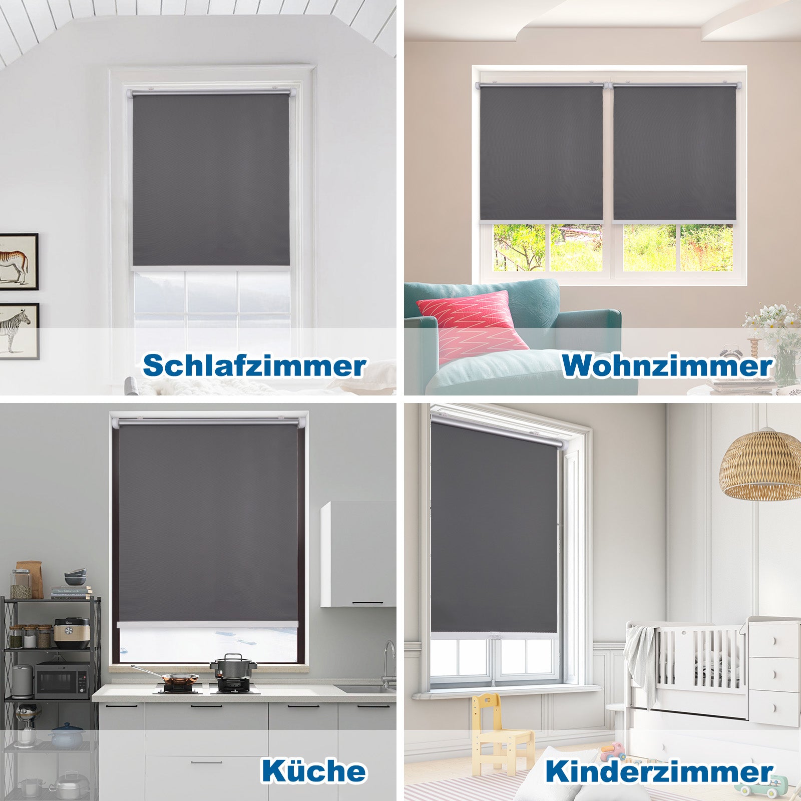 Klemmfix Schnurlos Federmechanismus Verdunkelungsrollo Thermorollo ohne Bohren