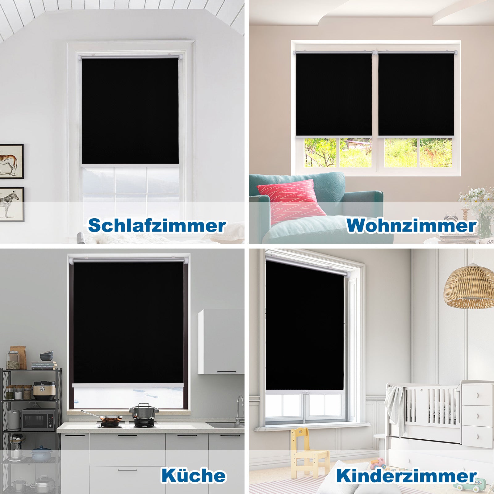 Klemmfix Schnurlos Federmechanismus Verdunkelungsrollo Thermorollo ohne Bohren